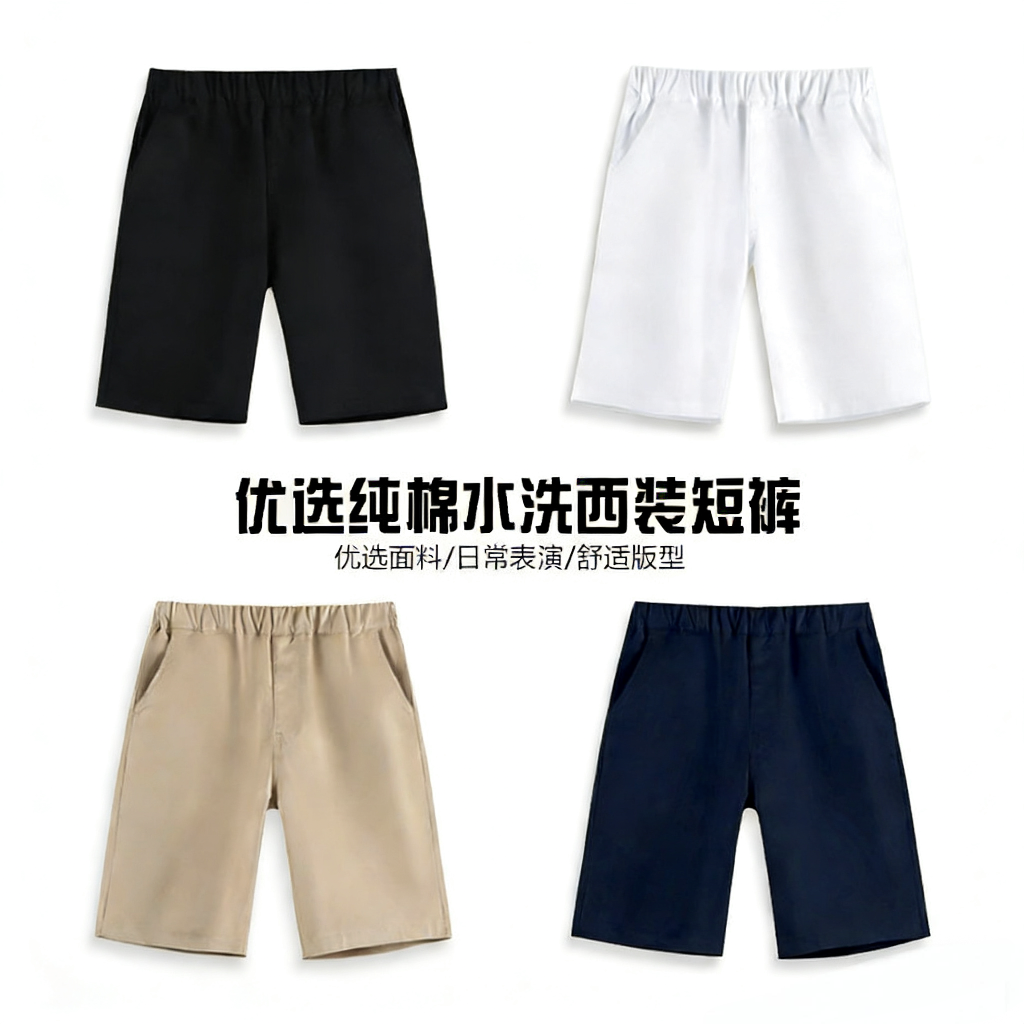 2026新款亲子装西装裤跨境电商爆款夏季休闲运动薄款短裤支持POD定制加工亚马逊稀音供货批发源头工厂父亲节裤子详情图9