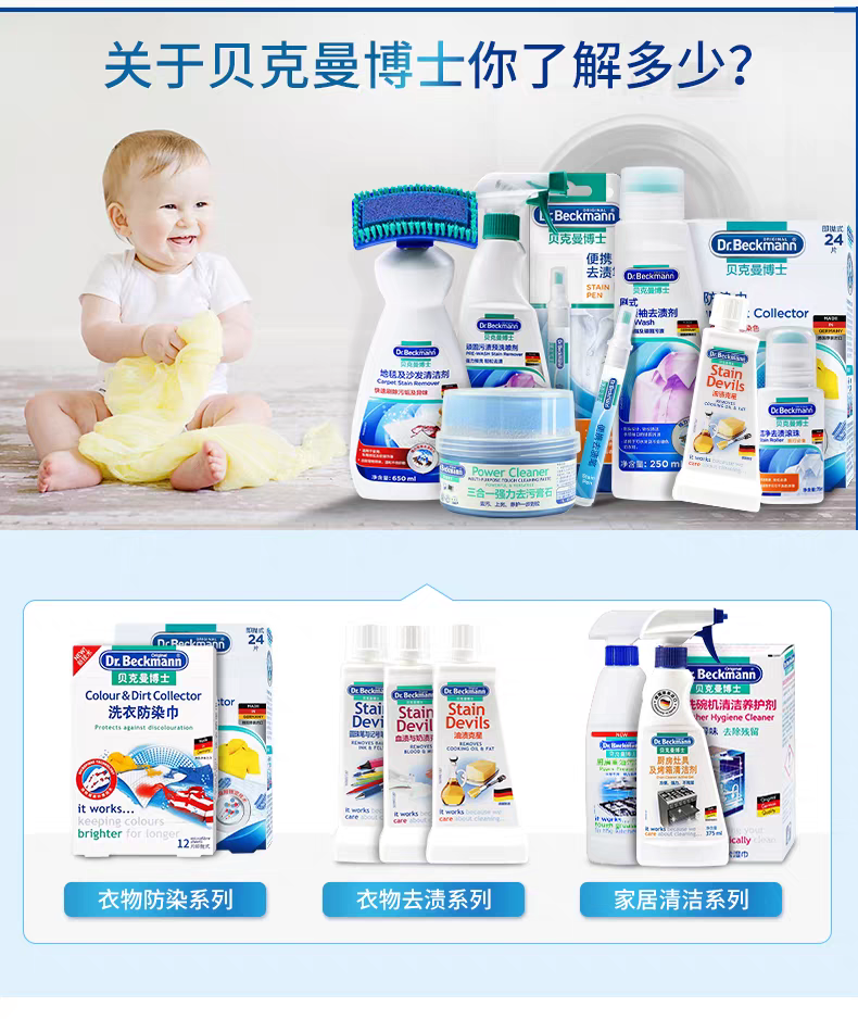 German imported Dr. Beckman cleaning and Stain Removal roller 75ml down jacket oil removal, stubborn stain whitening, stain removal dry cleaning cleaner detail image 11