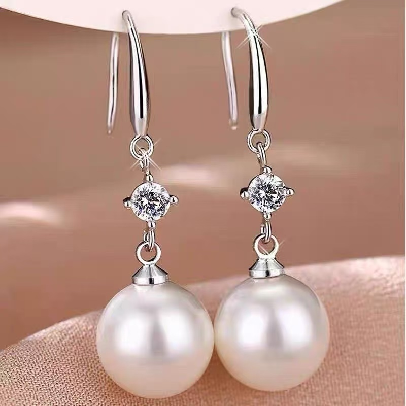 S925纯银珍珠耳环女耳坠2025新款耳环