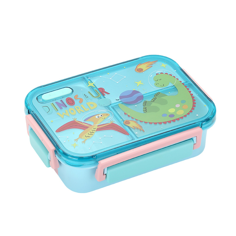 卡通恐龙太空主题分格饭盒 食品级密封防漏便当盒 学生儿童便携午餐盒详情2