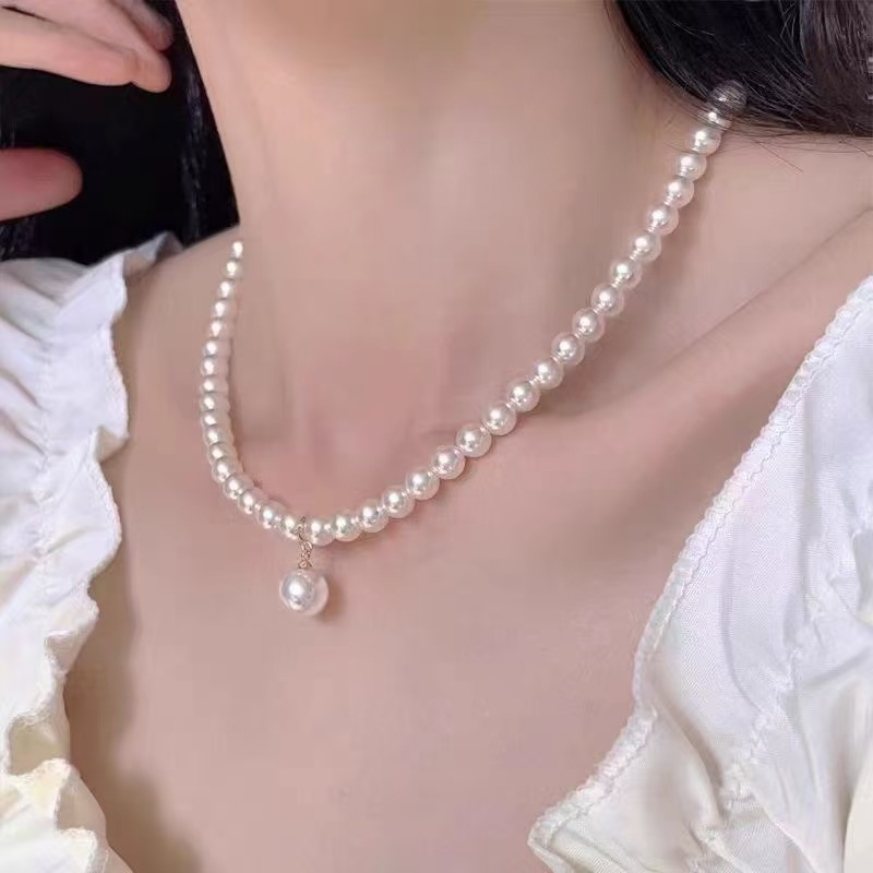 天然南洋珍珠正圆淡水澳白珍珠项链