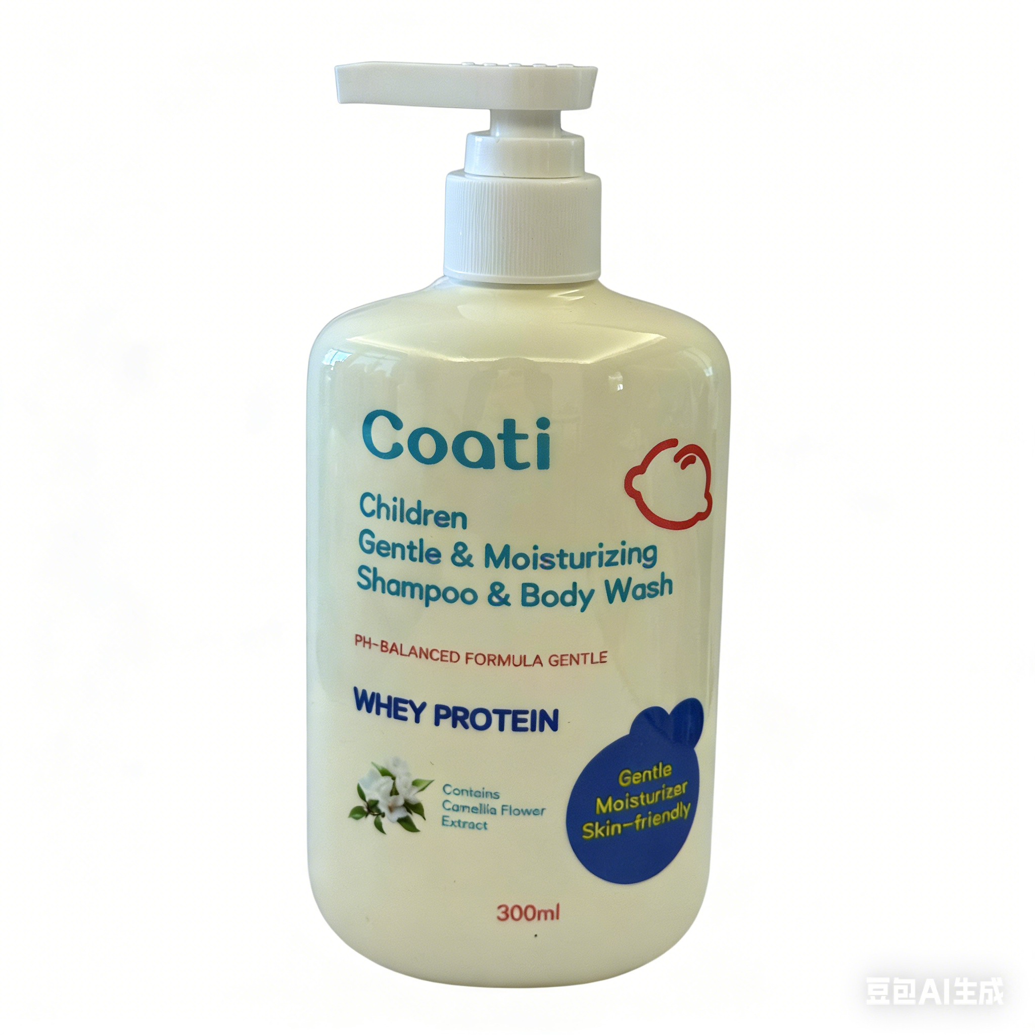 Coati Children's Gentle Moisturizing Shampoo and Body Wash, bottled skin care products, baby care two-in-one, refreshing and nourishing shampoo and body wash, single piece available for children's care