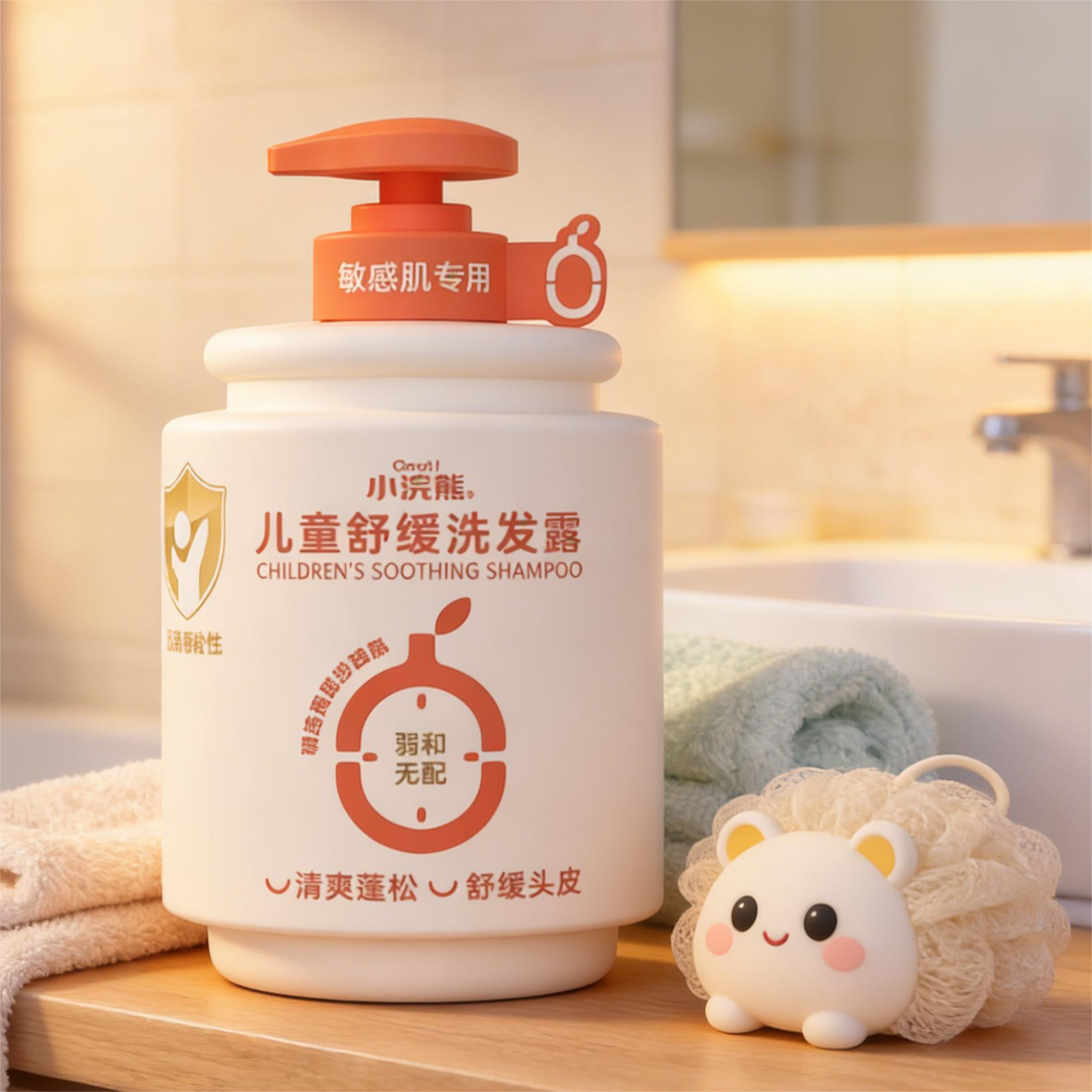 儿童舒缓瓶装洗发露儿童洗护护肤品温和滋养去屑柔顺