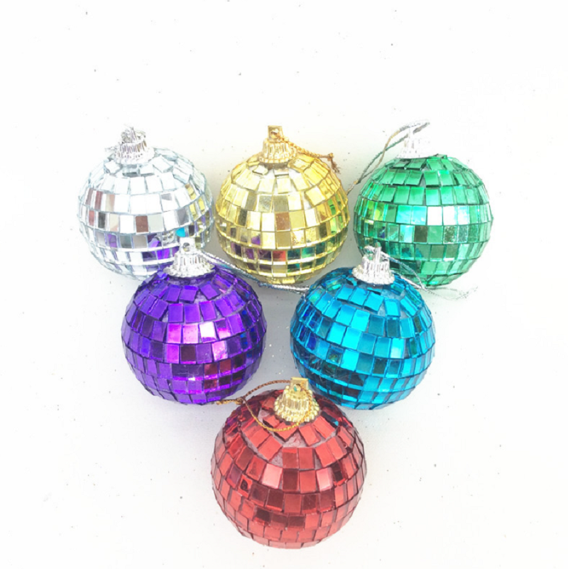 萌世玩具彩色镜面球圣诞装饰 彩色镜面反光球 酒吧Disco ball婚庆玻璃球蛋糕装饰摆件圣诞用品圣诞树产品圣诞球装饰品