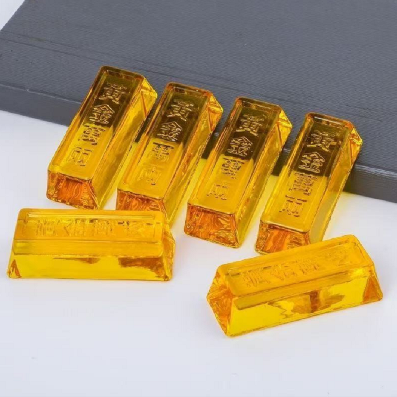 厂家批发零售水晶金条金砖琉璃水晶金条工艺品黄水晶金条黄晶礼品工厂直销玻璃水晶摆件办公装饰摆件