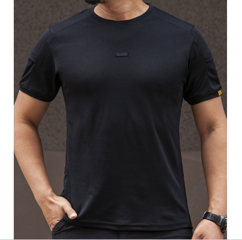 Outdoor men's summer tactical round-neck T-shirt, light, breathable, elastic, slimming sports coolmax short-sleeved Application Scenario