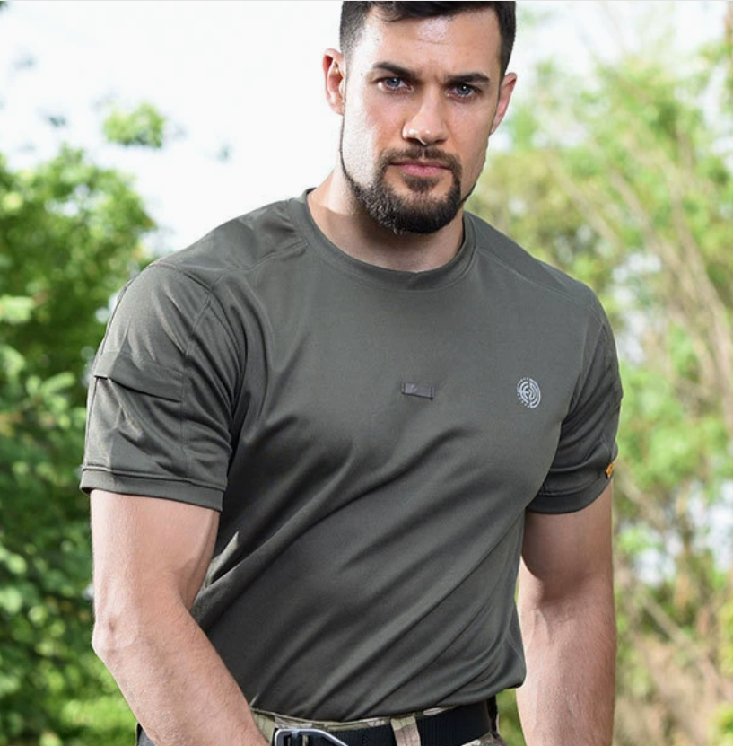 Outdoor sports training clothing, summer quick-drying round-neck sports T-shirt, short-sleeved men's tactical training and combat T-shirt Specification image