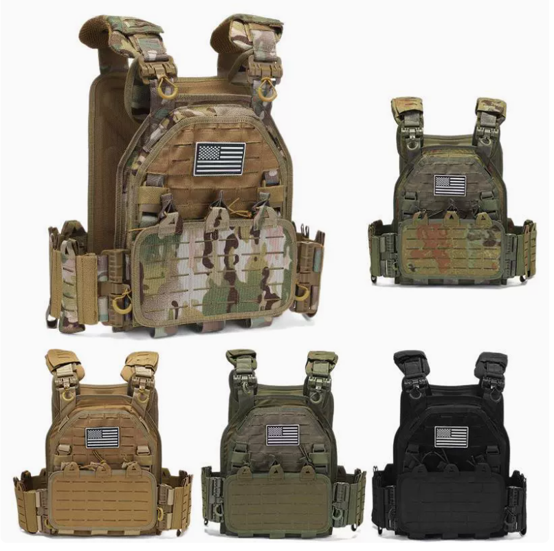 新款战术背心户外快脱作训马甲装备1000D防水料耐磨防刮背心