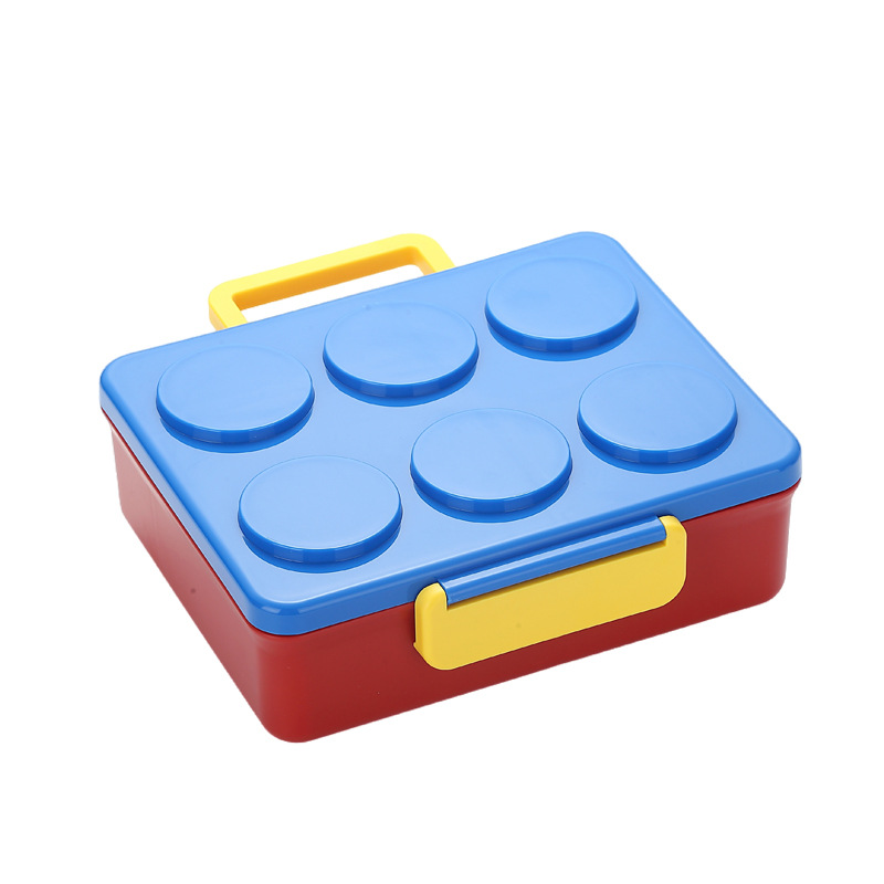 大容量手提分格饭盒 带独立汤碗与餐具 便携卡扣密封 儿童便当盒详情2