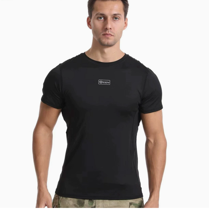夏季男士T恤户外运动速干吸汗短袖体能训练作战服圆领T恤透气速干