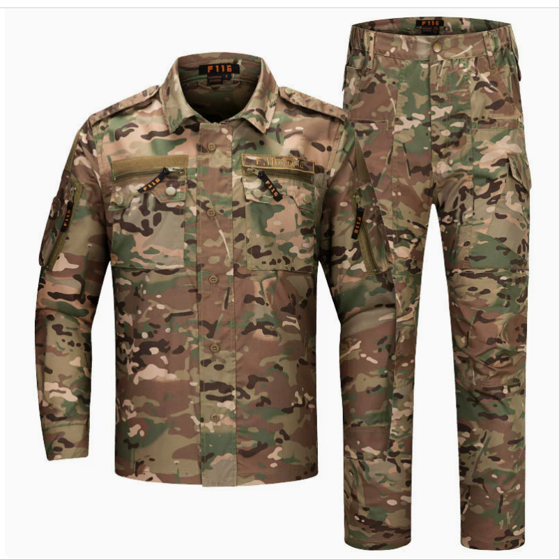 迷彩服F116长袖套装男薄款透气耐磨抗撕裂户外运动战术套装