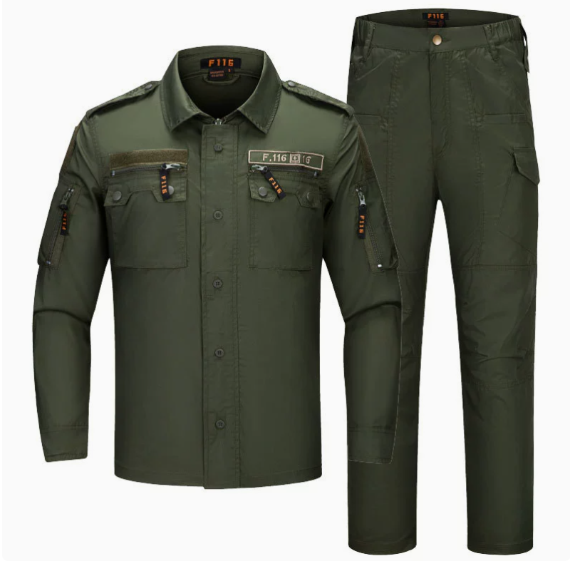 F116 long-sleeved camouflage suit for men, a thin, breathable, wear-resistant and tear-resistant outdoor sports tactical set Specification image