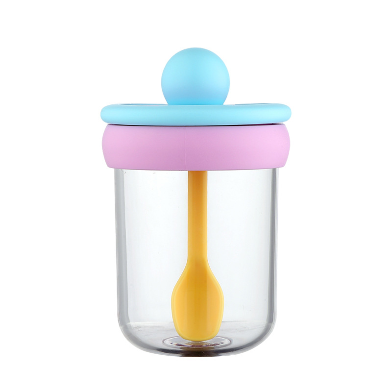 带挂环便携早餐杯 内置勺叉 食品级材质 密封防漏 燕麦酸奶水果沙拉杯详情2