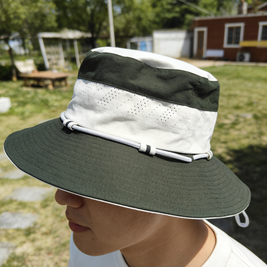New spring, summer and autumn fashion and trendy color-blocking outdoor wide-brimmed hats, casual and popular UV-resistant hiking hats, and sunshade hats for traveling, sports and fishing detail image 7