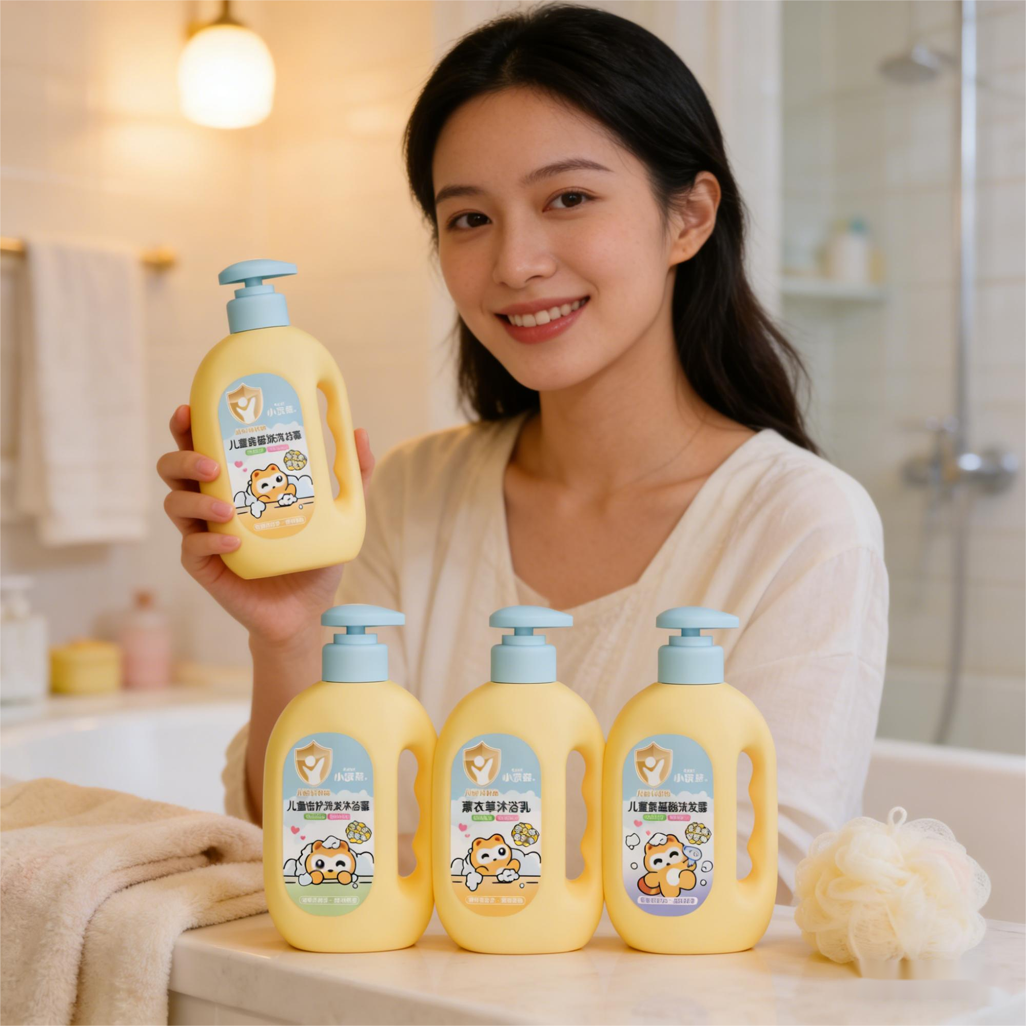 Lavender Body Wash Children's bottle Gentle Cleansing Moisturizing Smooth foam Children's shampoo and body wash