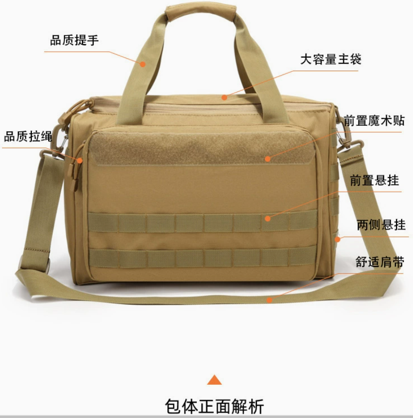 Outdoor sports handbag, travel storage bag, hiking bag, waterproof and wear-resistant Oxford fabric single-shoulder crossbody bag, large capacity bag Item Picture