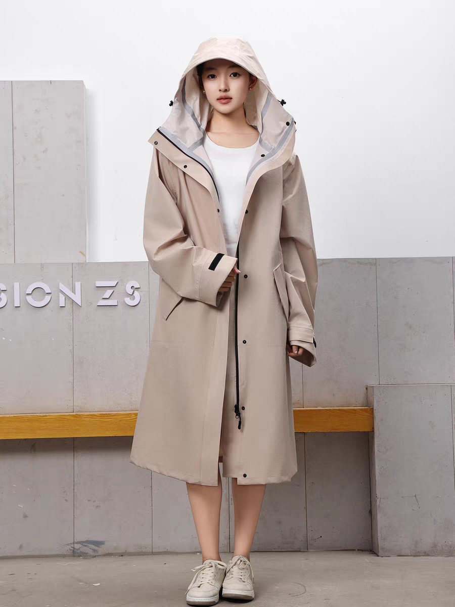 长款三层布雨衣男女通用多色可选高档风雨衣细节图