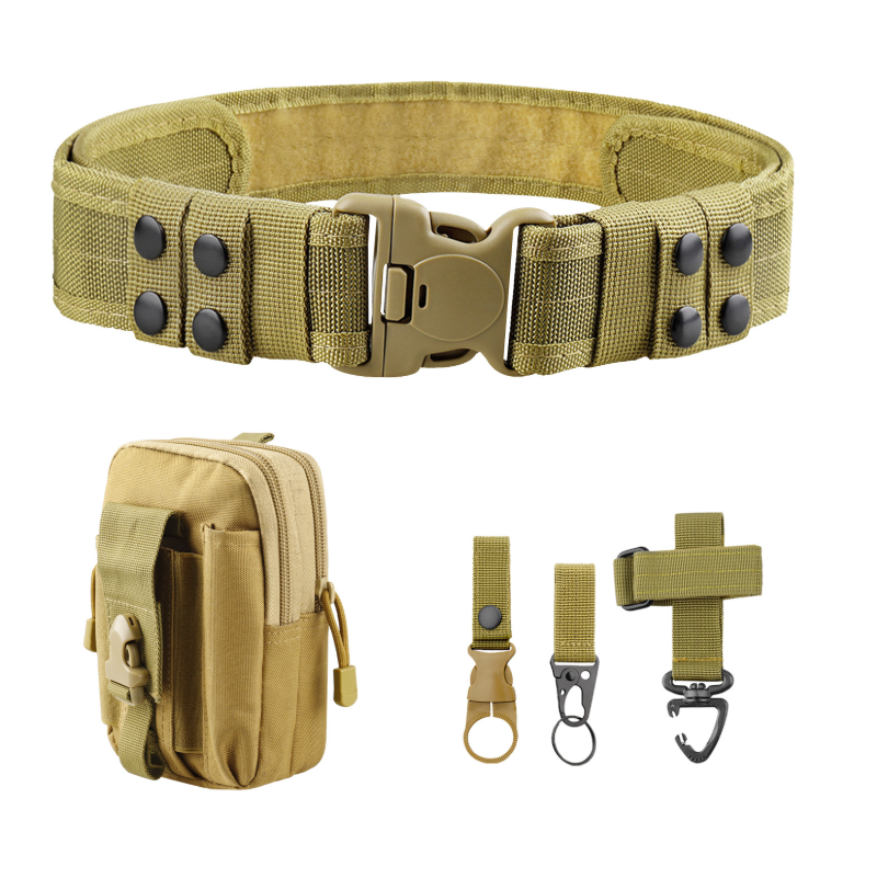 Four-piece outdoor tactical outer belt, waist belt, multi-functional tactical belt for outdoor sports duty, and military training belt details Picture