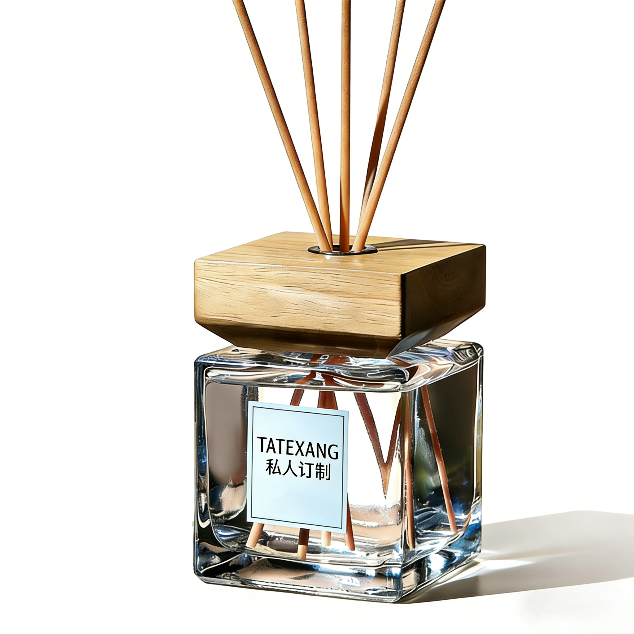 TATEXANG's high-end private customization personalized diffuser glass bottle with wooden cap, essential oil aroma diffuser Item Picture