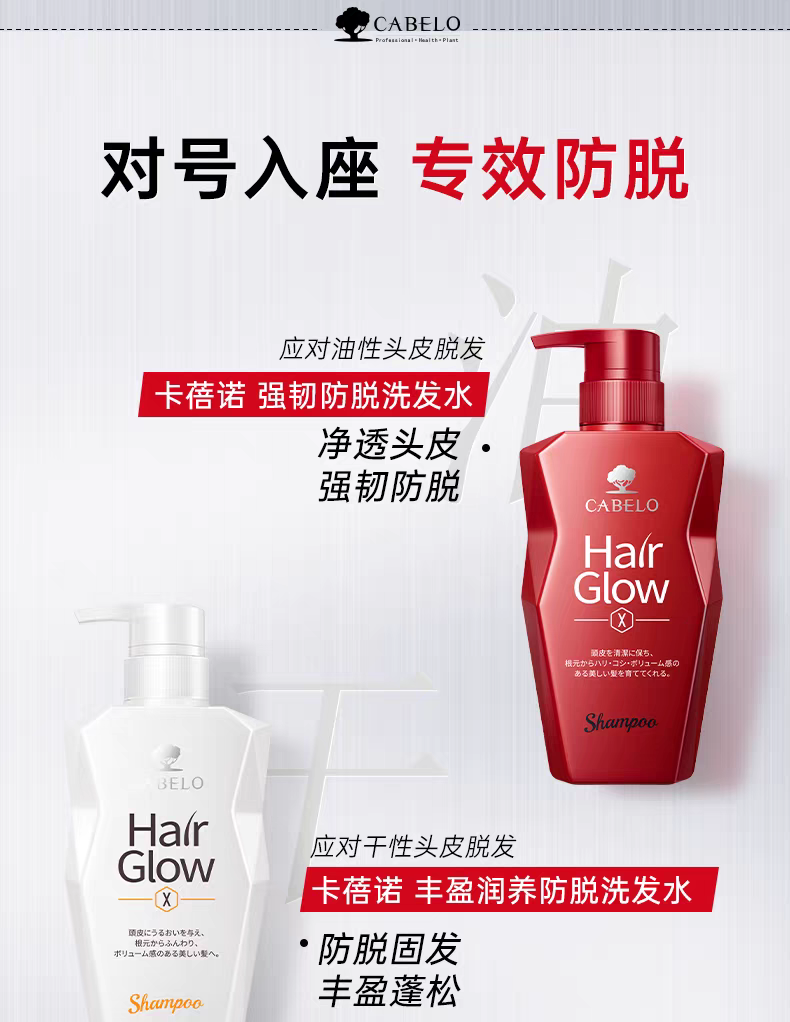 原装进口卡蓓诺防脱洗发水350ml  侧柏叶男士清爽控油蓬松防脱固发精华液洗发露液详情图12