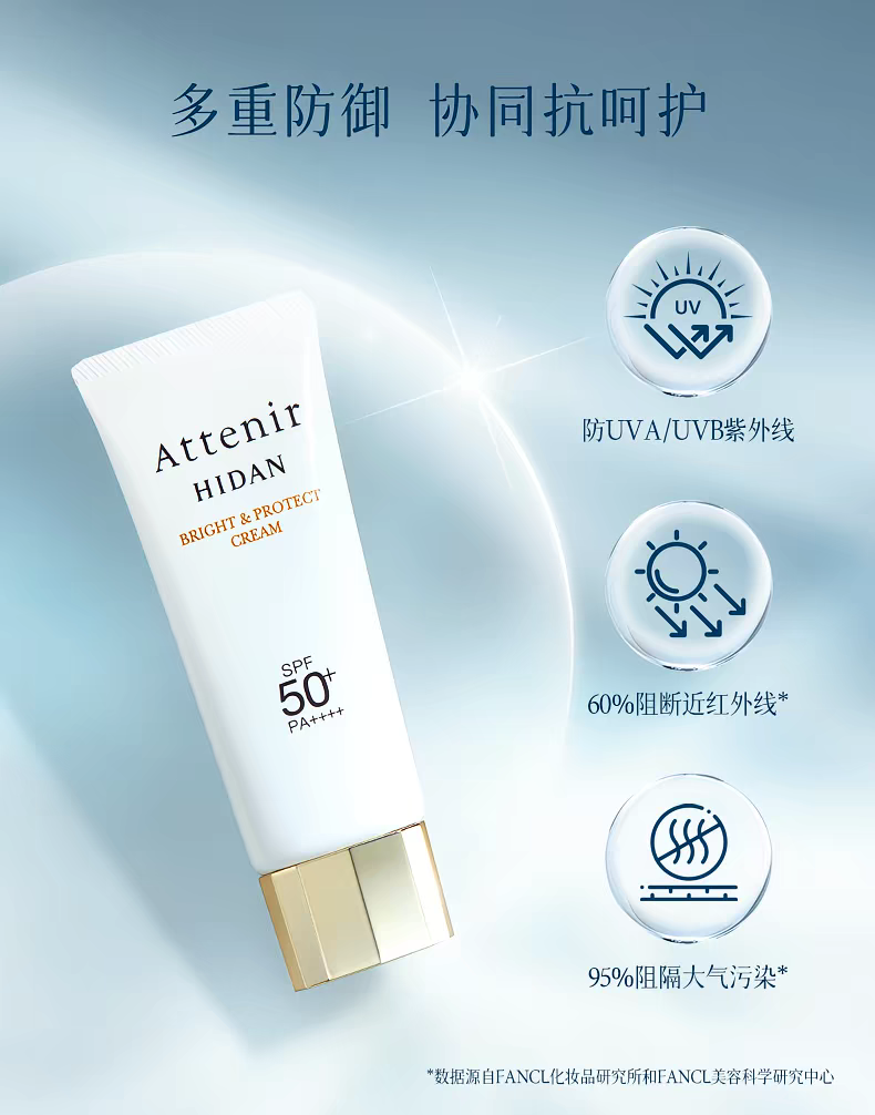 Original imported Aitian Natural Multi-effect Sunscreen Isolation Cream 40g, light and hydrating natural Face Cream SPF50+ facial sun protection Item Picture