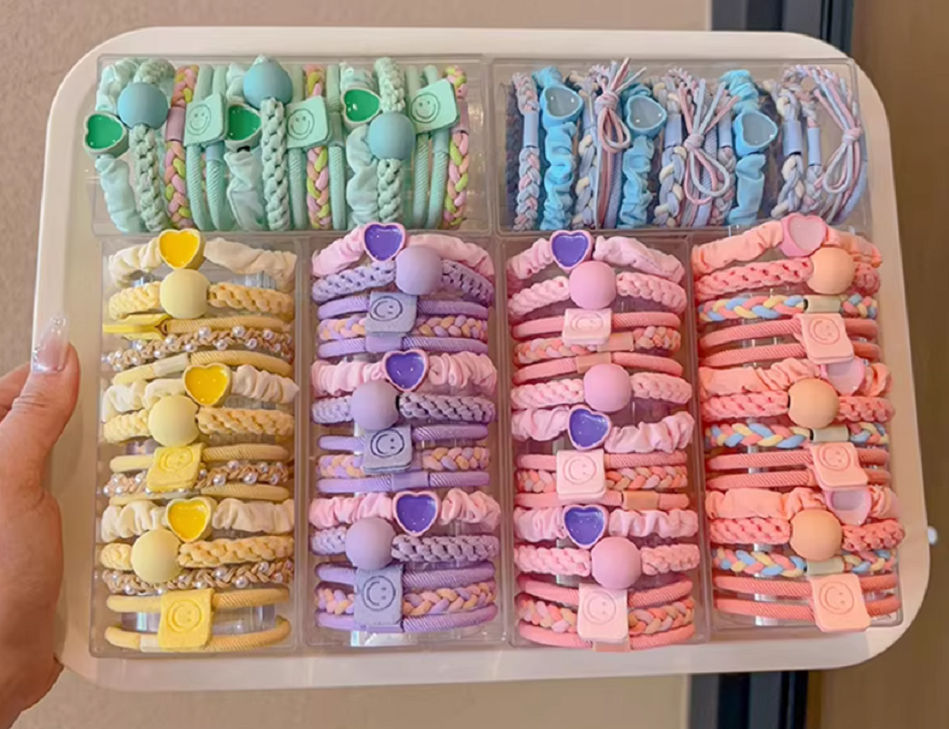 韩国头绳发光发圈彩色发圈套装大肠发圈饰品