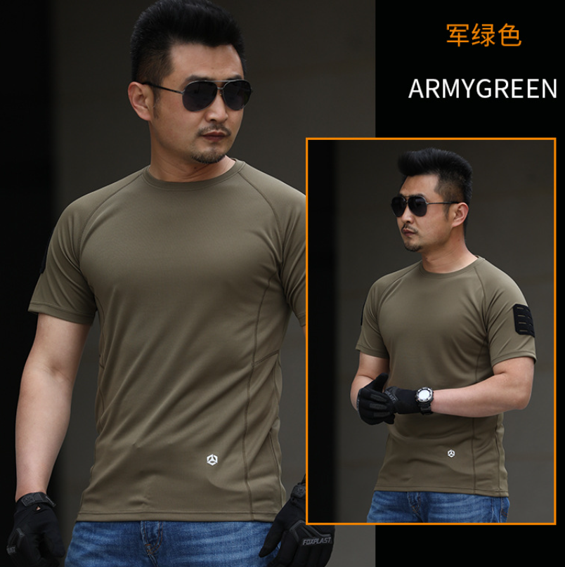Summer quick-drying mosquito repellent tactical T-shirt for men, outdoor sun protection and mosquito repellent, ultra-light round-neck half-sleeve, running pure ice silk short sleeve Application Scenario