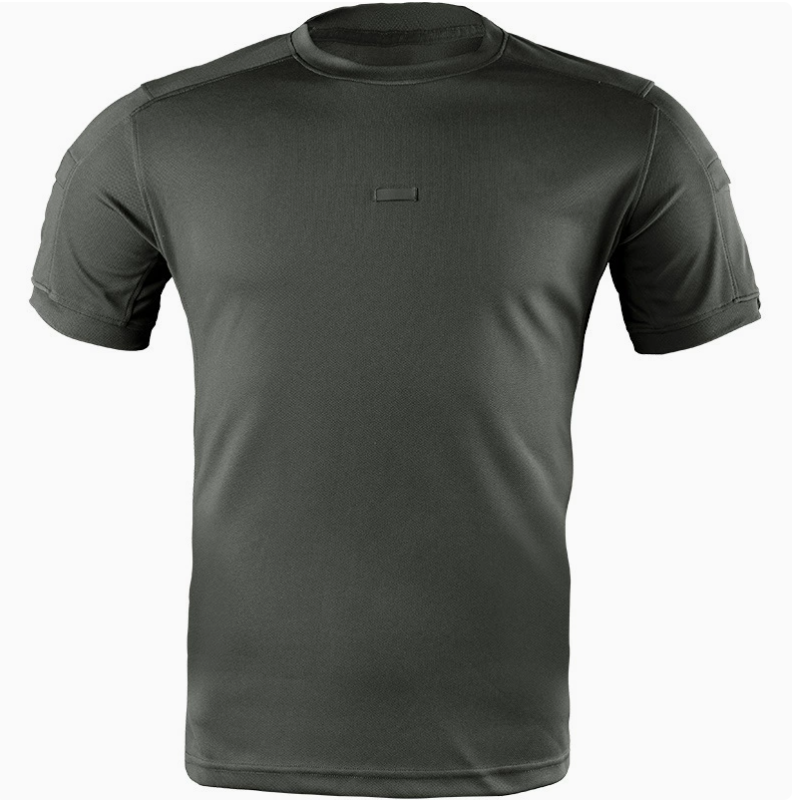 户外男士夏季运动战术圆领T恤轻薄透气弹力修身运动短袖