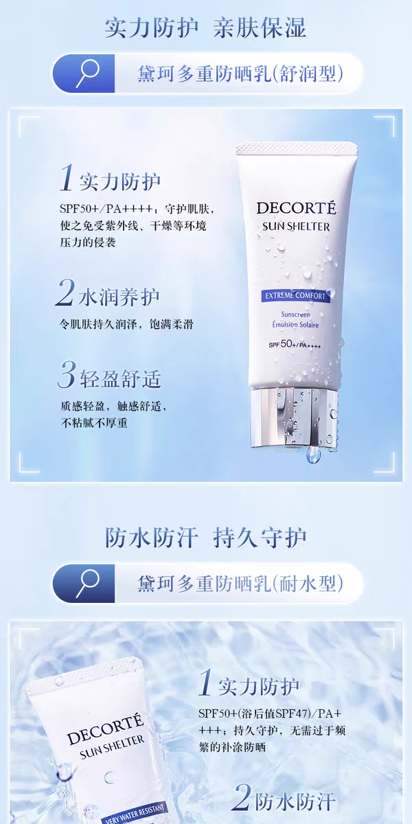 原装进口黛珂多重防晒乳耐水型60g 防水防汗防护spf50+详情图5