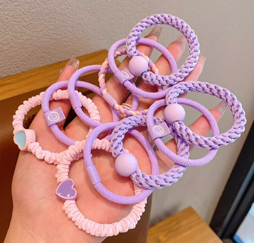 粉色紫色大肠发圈韩国头绳发光发圈饰品