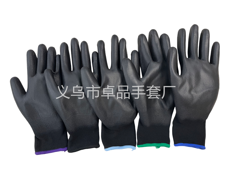 Black PU coated palm gloves, dust-free electronic factory protection, anti-static, breathable, thin coated labor protection gloves pic 12