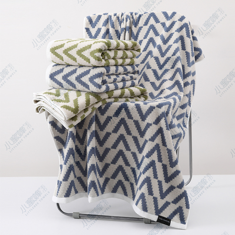 Class A 21-count combed cotton super soft yarn all-cotton super absorbent super soft jacquard bath towel, item number :003 Specification image