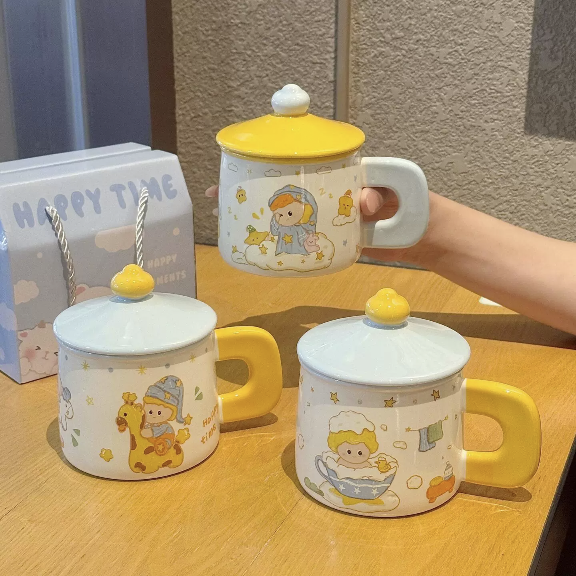 New Star Man popular water cup, large-capacity couple ceramic mug, birthday gift, coffee cup, souvenir ceramic mug details Picture