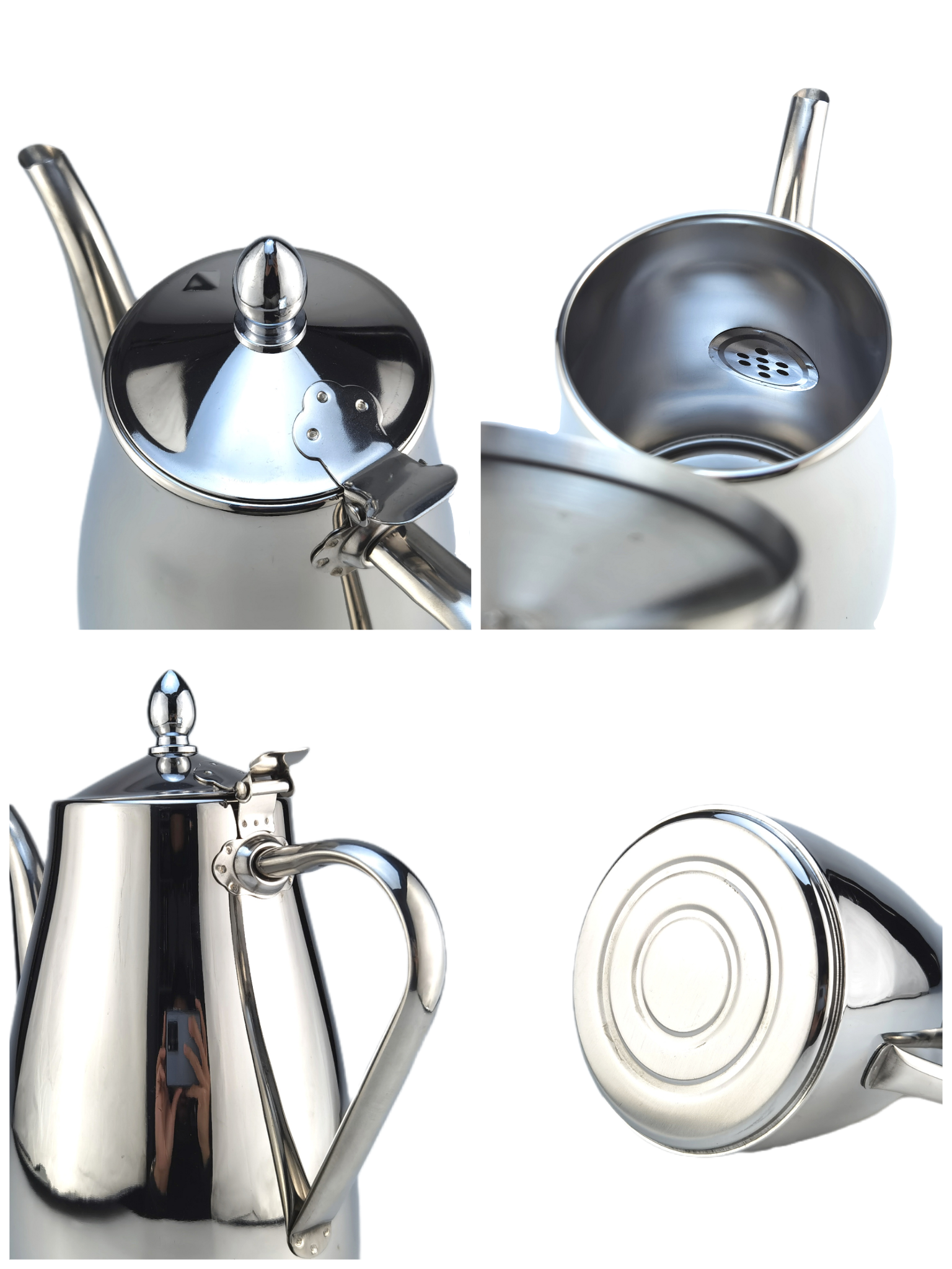 201不锈钢水壶、鸣音壶冷水壶咖啡壶烧水壶 圆形长嘴可带滤网详情9