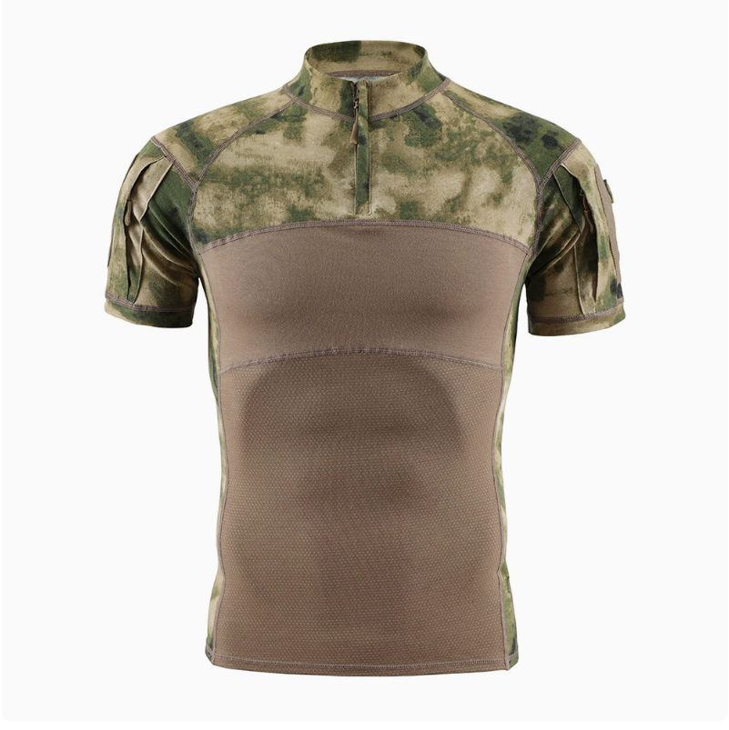夏季户外迷彩蛙服短袖体能训练弹力透气运动T-恤青蛙服夏战术上衣
