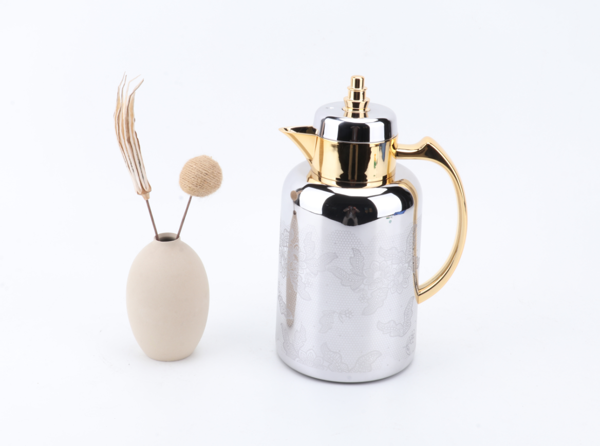 EJSHE  中东风格阿拉伯水壶电镀金银迪拜ABS高档印花咖啡壶茶壶