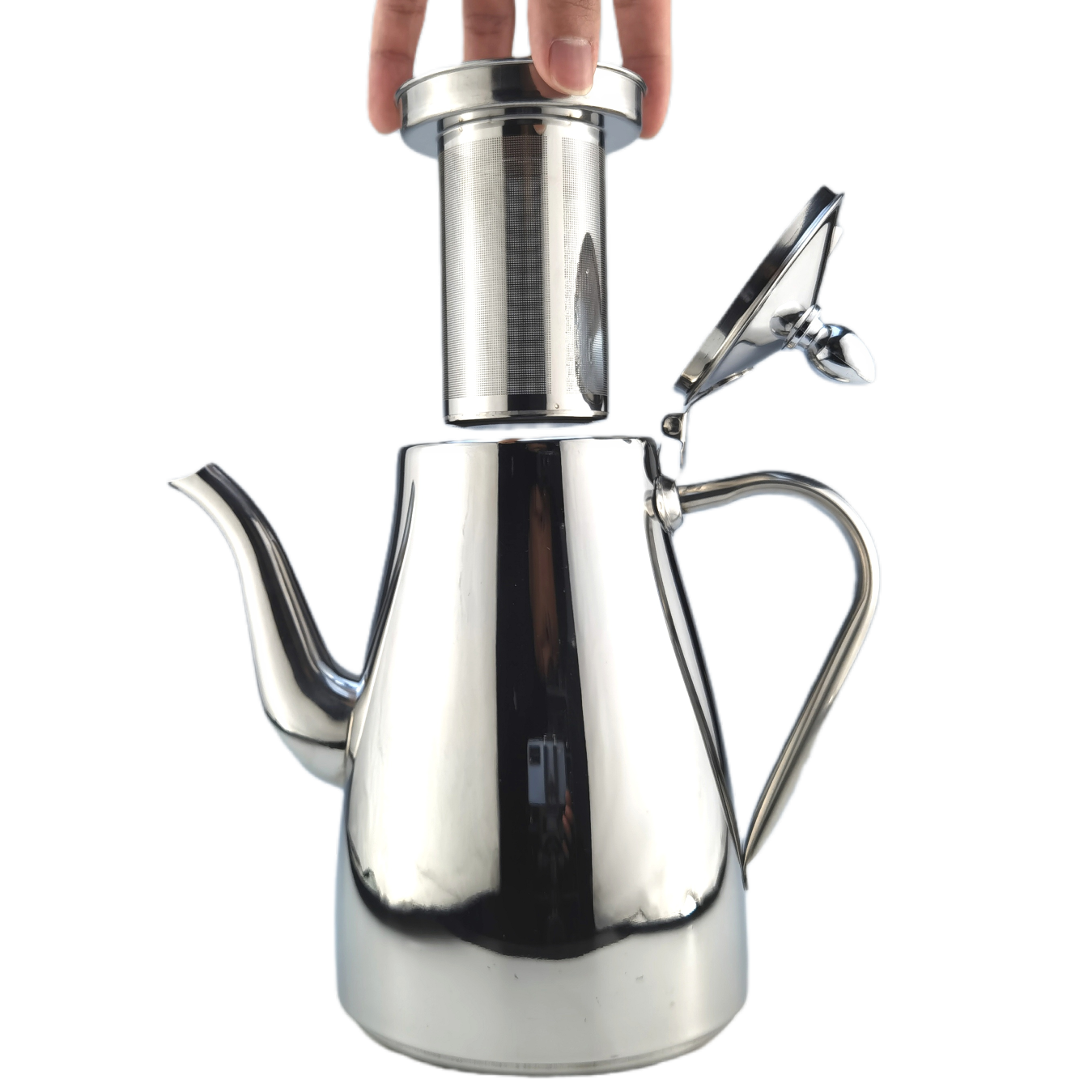 201不锈钢水壶、鸣音壶冷水壶咖啡壶烧水壶 圆形长嘴可带滤网详情6