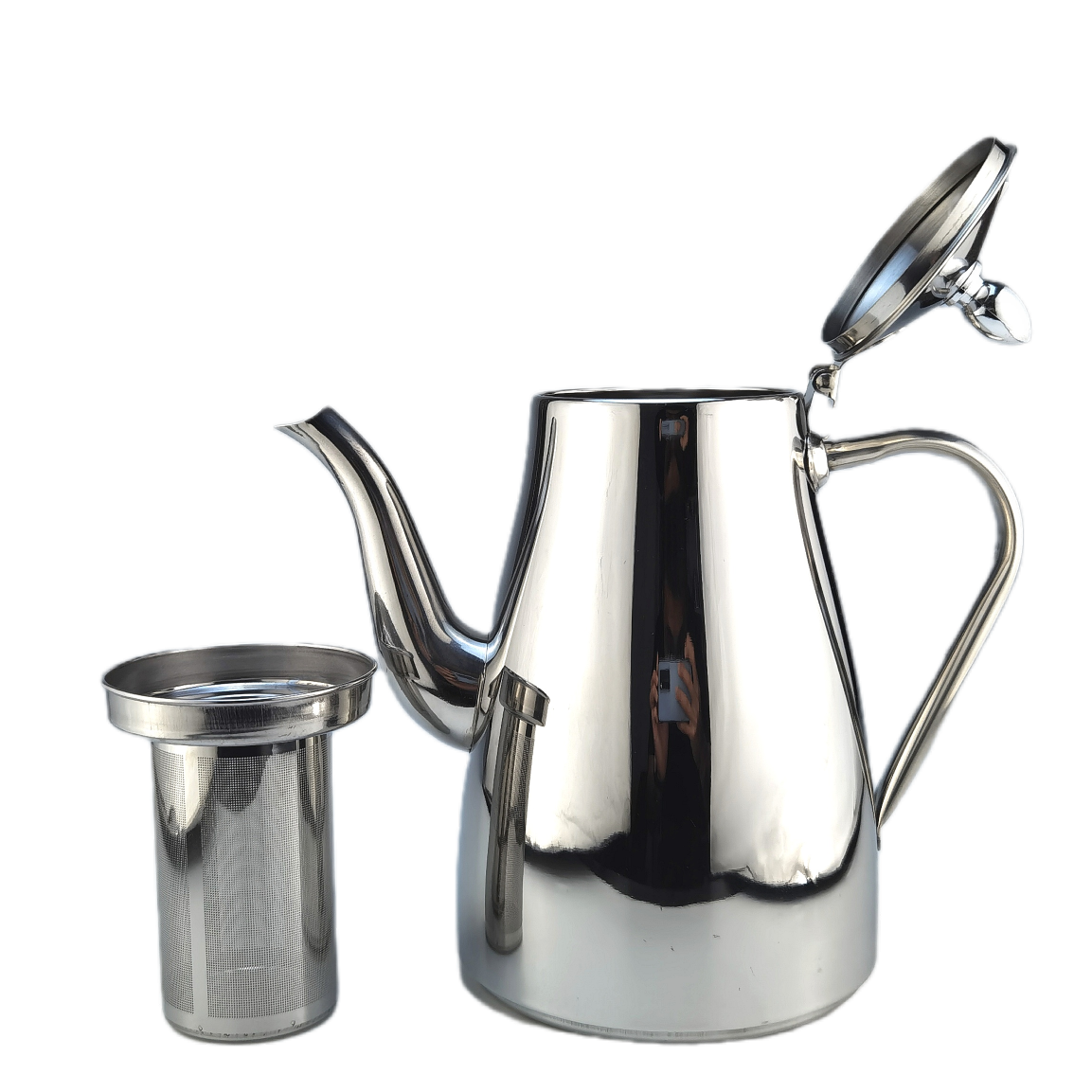 201不锈钢水壶、鸣音壶冷水壶咖啡壶烧水壶 圆形长嘴可带滤网详情7