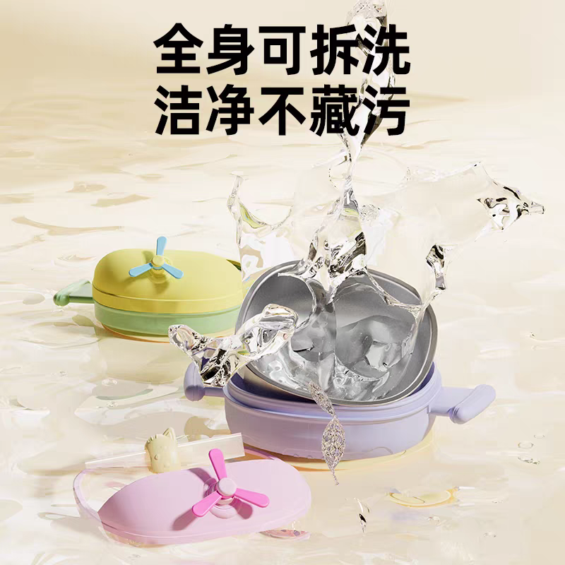 母婴用品辅食碗哺育喂养喂养餐具不锈钢316食品级小飞机童趣300ml带吸管详情图5