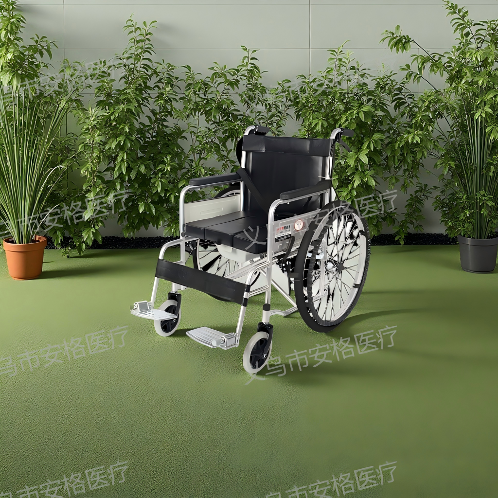 Leather toilet rehabilitation assistive device wheelchair helps promote a healthy life. High-quality equipment suitable for the elderly and the disabled details Picture