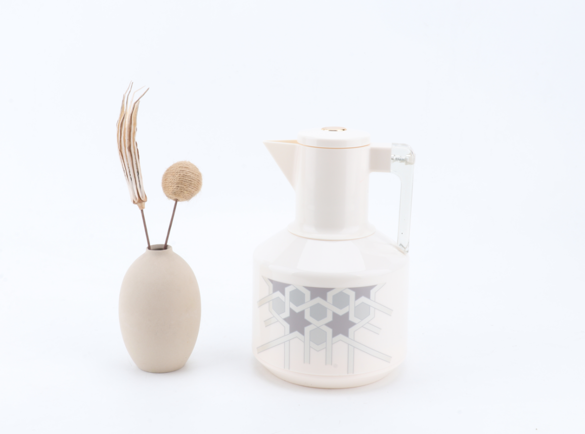 EJSHE FLASK工厂 欧式保温壶纯色印花透明手柄咖啡壶茶壶跨境出口