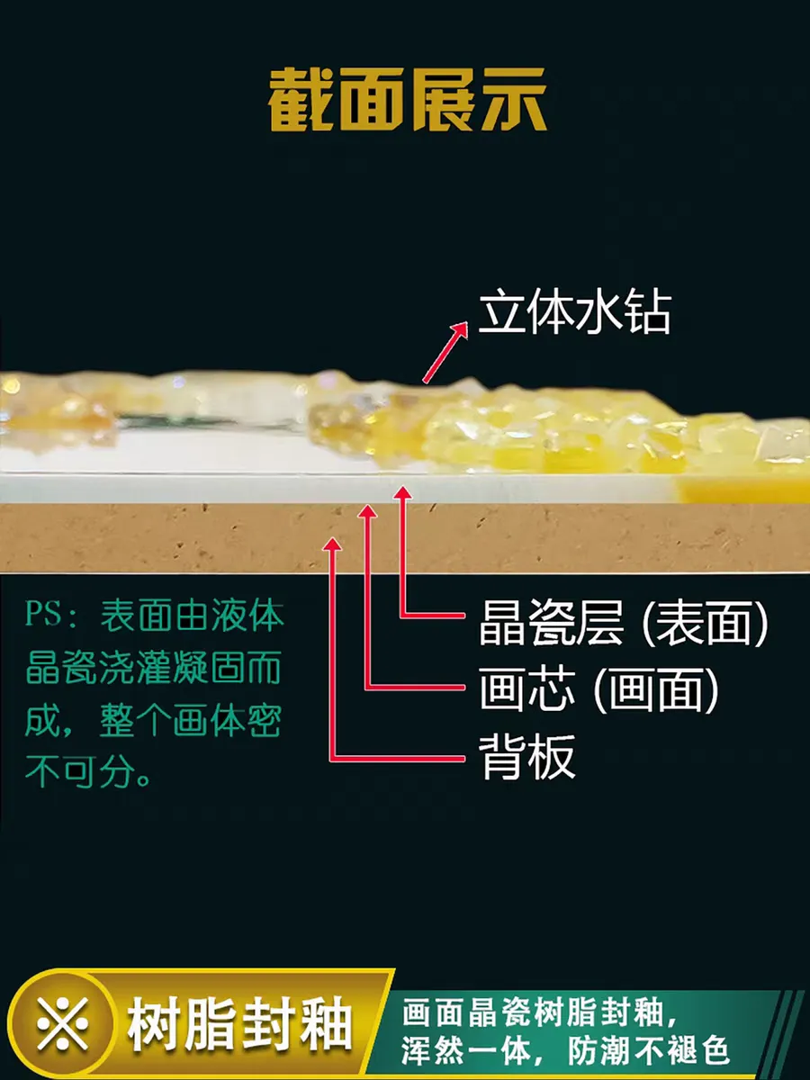 Home decoration decorative paintings, wall paintings, craft paintings, living room and bedroom decorative paintings, crystal porcelain paintings, LED entrance paintings with lights, large diamond carving paintings, factory direct sales, big discounts, customizable styles and sizes, aluminum alloy frames, gold and black styles available detail image 10