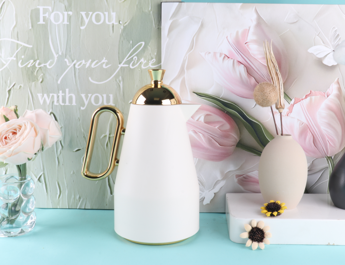 EJSHE保温壶家用中东咖啡壶欧式茶壶水壶塑料电镀保温瓶礼品代发