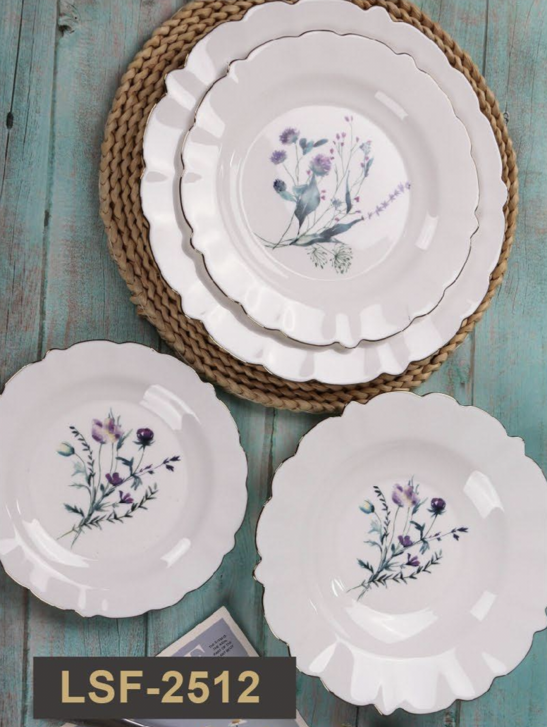 Limei White jade, porcelain white jade, glass, glass tableware, glass plate, opal glass set 056