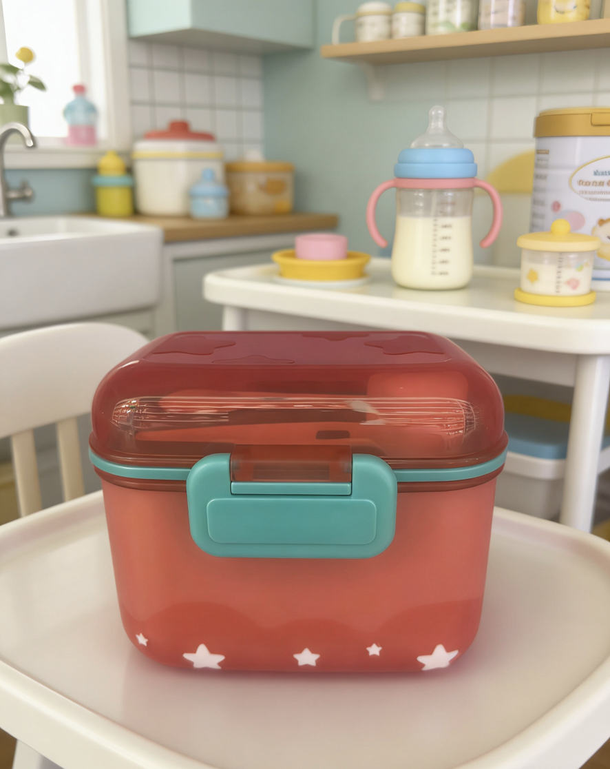 Baby and maternal products milk powder storage box, moisture-proof and sealed milk powder box, 360ml, 180g, with handle, safe, non-toxic and odorless detail image 4