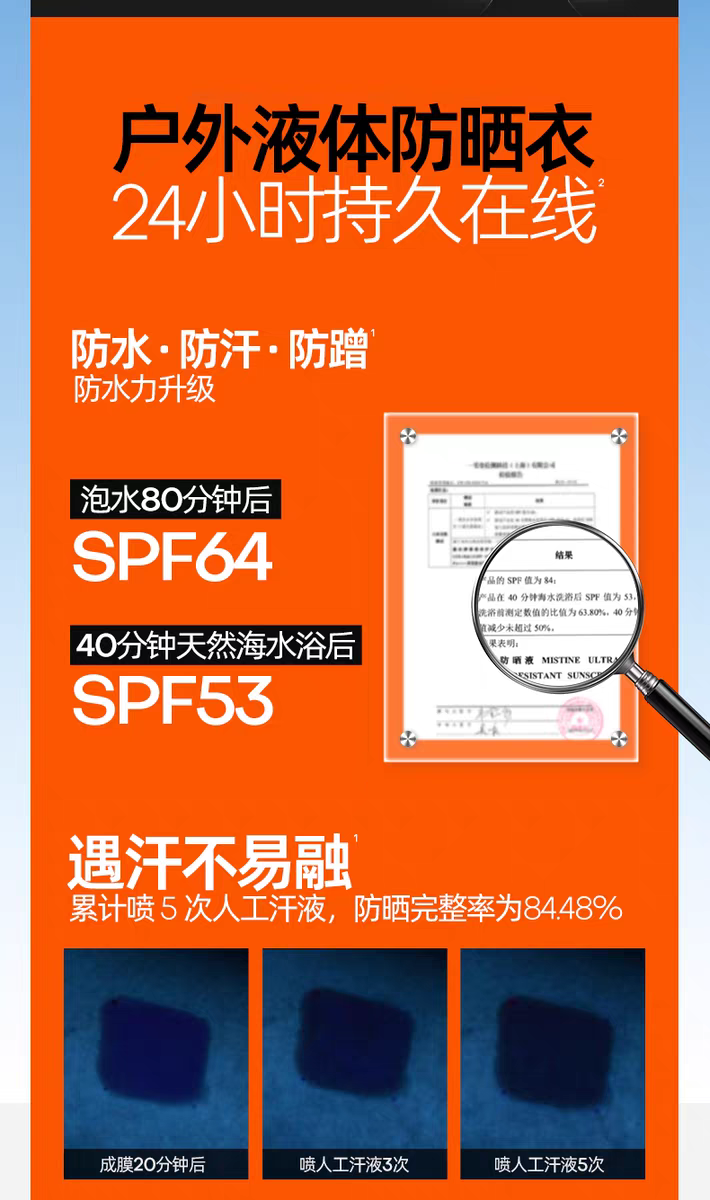 Mistine蜜丝婷开挂摇摇乐防晒霜40g  户外防水清爽隔离防水防汗防晒详情图6