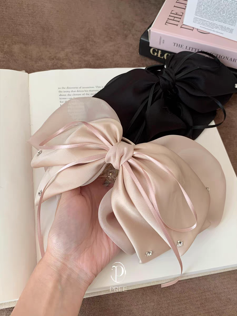 Hairpin accessories, fashionable headwear, cute hair accessories, trendy women's hairpins, spring new Korean style, gentle and elegant, thousand gold style bow ponytail scratch-off, 2025 new elegant hairpin, women's back head Item Picture