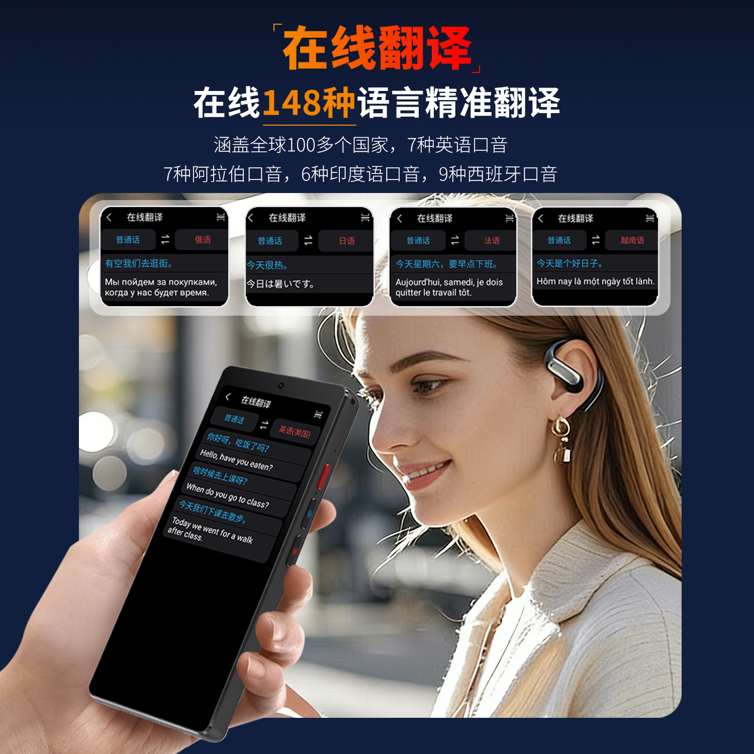 The intelligent voice assistant of Translation Machine is a powerful tool for multi-language translation in office and study, covering over 100 languages Item Picture