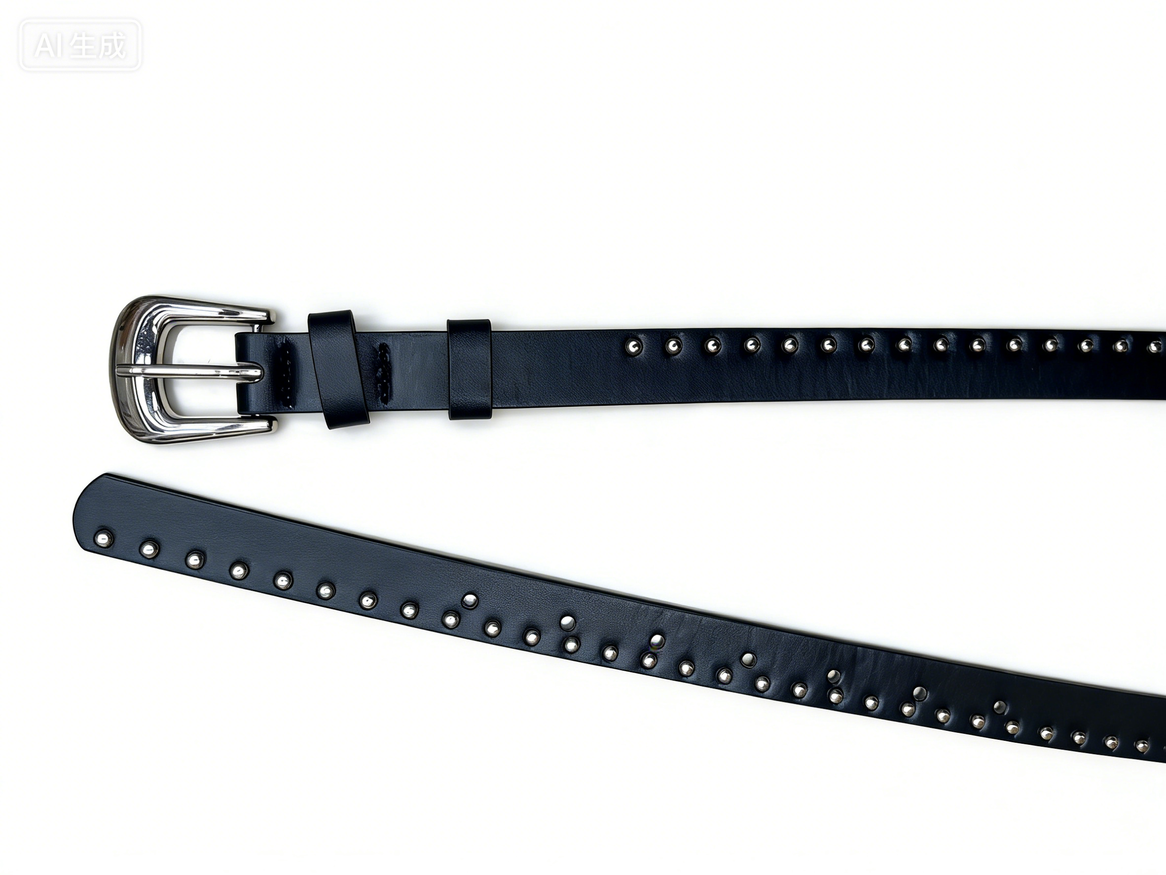Riveted Western-style belt, simple pin buckle women's claw nail cross-border rock personality niche best-selling women's belt details Picture
