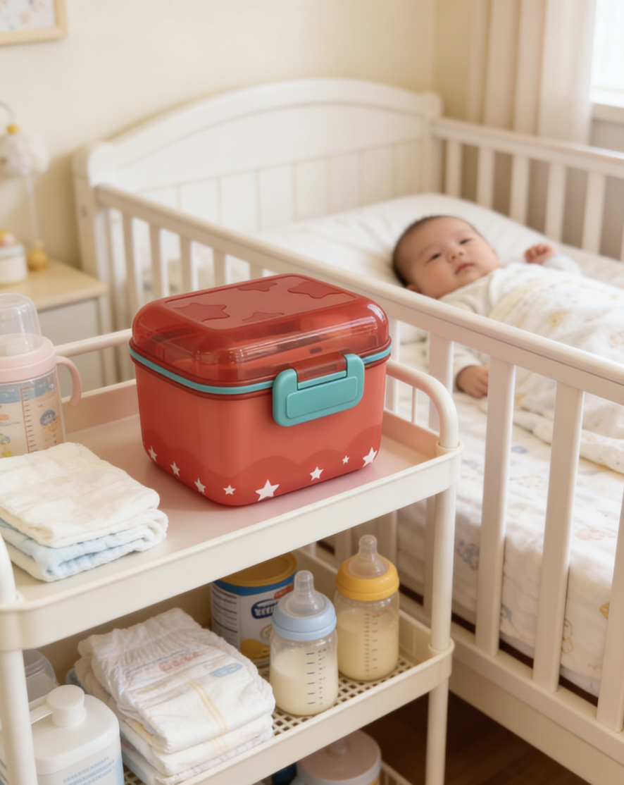 Baby and maternal products milk powder storage box, moisture-proof and sealed milk powder box, 360ml, 180g, with handle, safe, non-toxic and odorless detail image 6